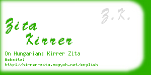 zita kirrer business card